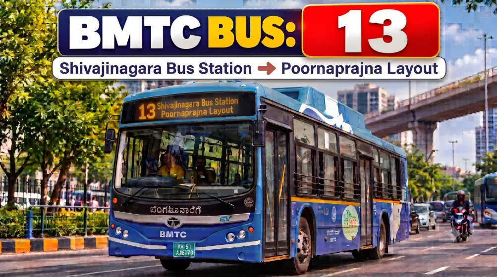 bmtc-bus-13-route-timetable-towards-Poornaprajna Layout